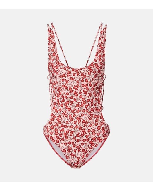Isabel Marant Red Tenisiage Floral Swimsuit