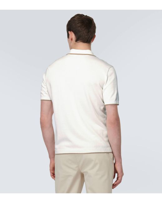 Brunello Cucinelli White Knitted Cotton Shirt for men