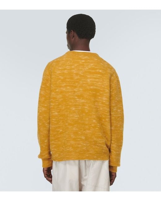 The Elder Statesman Yellow Jasper Cashmere And Mohair-Blend Sweater for men
