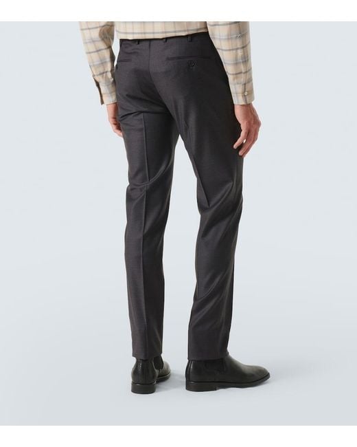 Slowear Gray Virgin Wool Tapered Pants for men