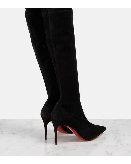 Christian Louboutin Black Kate 85mm Suede Over-the-knee Boots