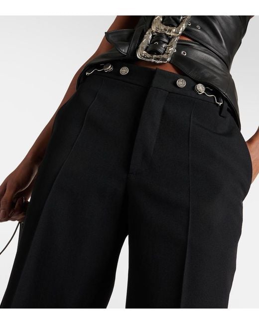 Jean Paul Gaultier Black Wool Straight Pants