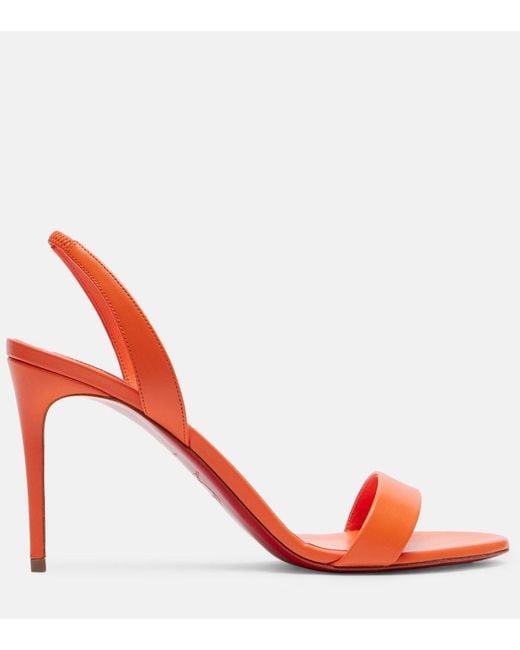 Christian Louboutin Orange O Marylin 85 Leather Slingback Sandals