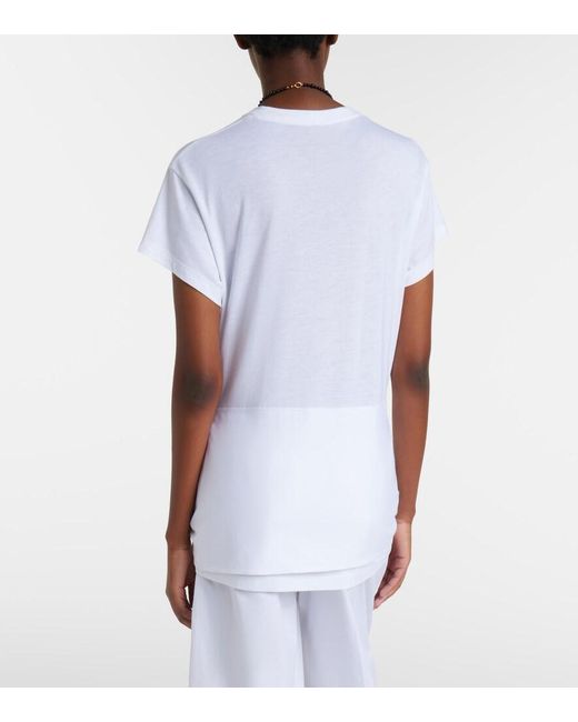 Totême White Tie-Waist Jersey Top