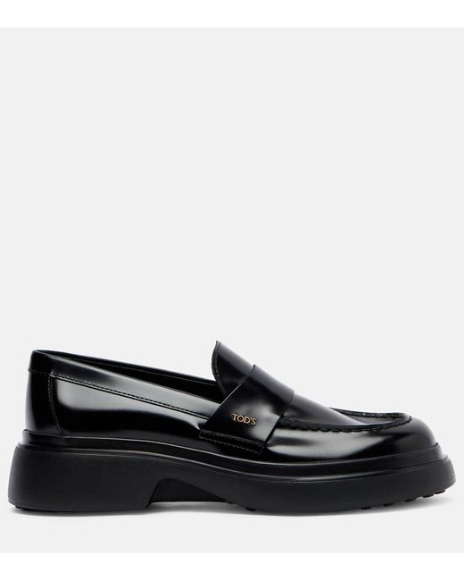 Tod's Black Leather Loafers