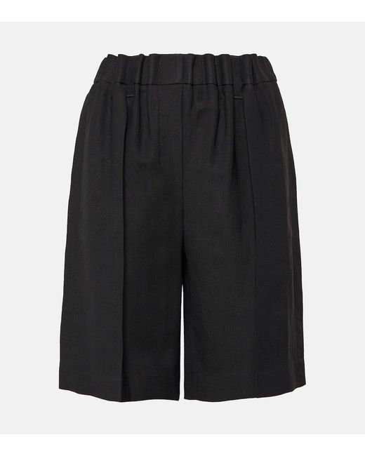 Shorts de sarga Brunello Cucinelli de color Black