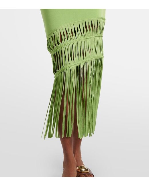 Jonathan Simkhai Green Brookes Fringed Maxi Dress