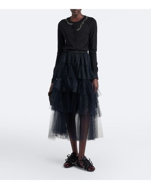 Simone Rocha Black Ballerina Grip Sequined Sneakers