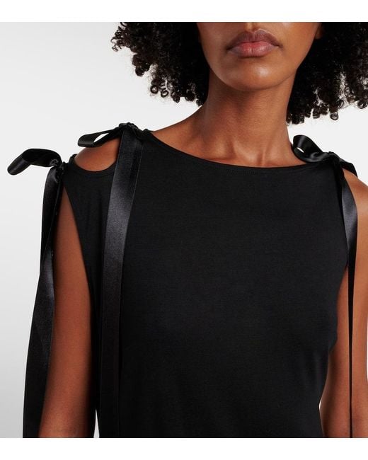 Vestido Midi De Jersey Con Lazo Simone Rocha de color Black