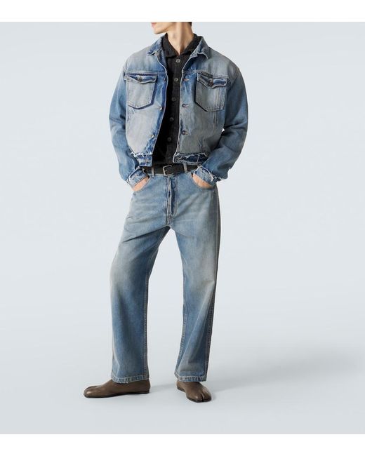 Maison Margiela Blue Distressed Denim Jacket for men