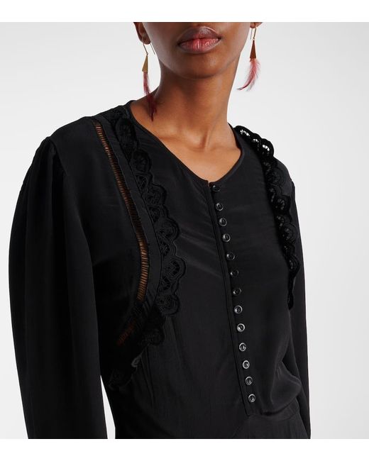 Abito Lungo Faustina Con Sangallo di Isabel Marant in Black