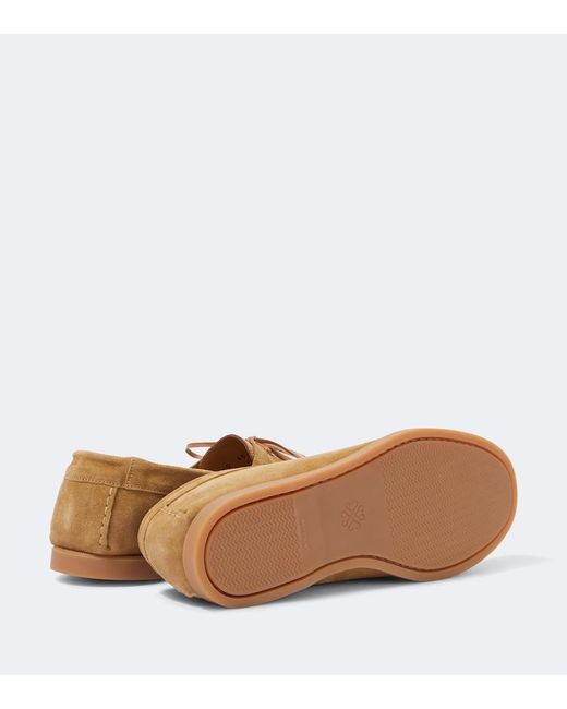 Saman Amel White City Moc Suede Boat Shoes for men