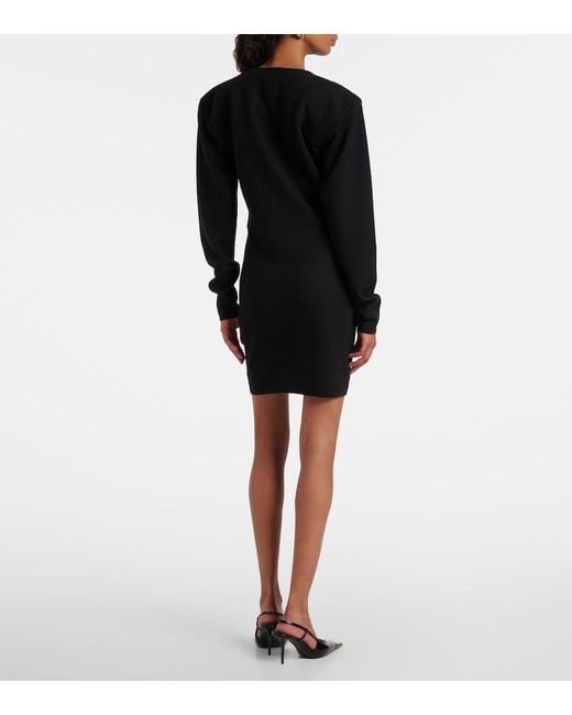 Saint Laurent Black Wool-Blend Minidress