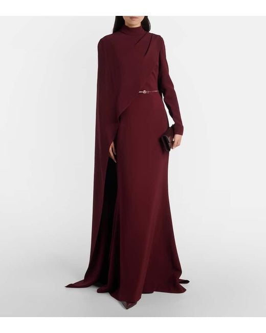 Abito Lungo Con Cintura di Elie Saab in Purple