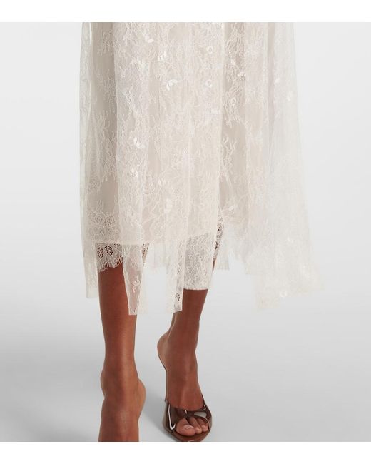 Blumarine White Lace Slip Dress
