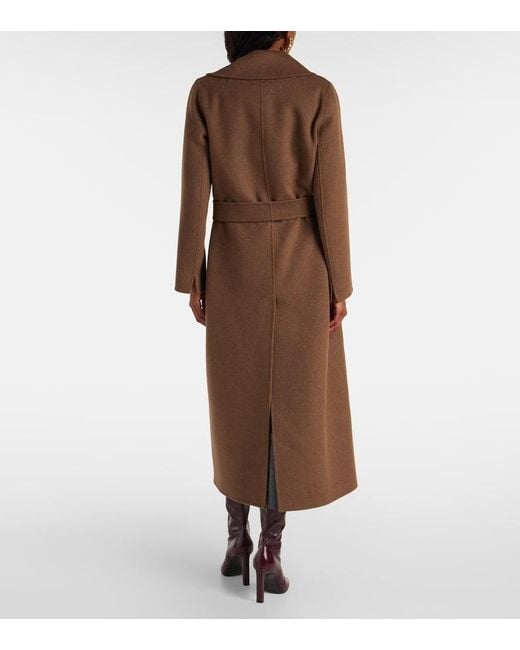 Max Mara Brown Poldo Virgin Wool Wrap Coat