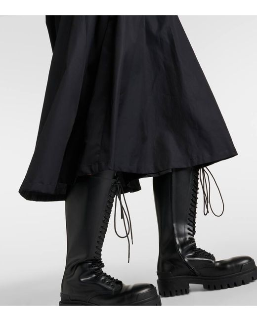 Noir Kei Ninomiya Black Maxikleid Aus Baumwollpopeline