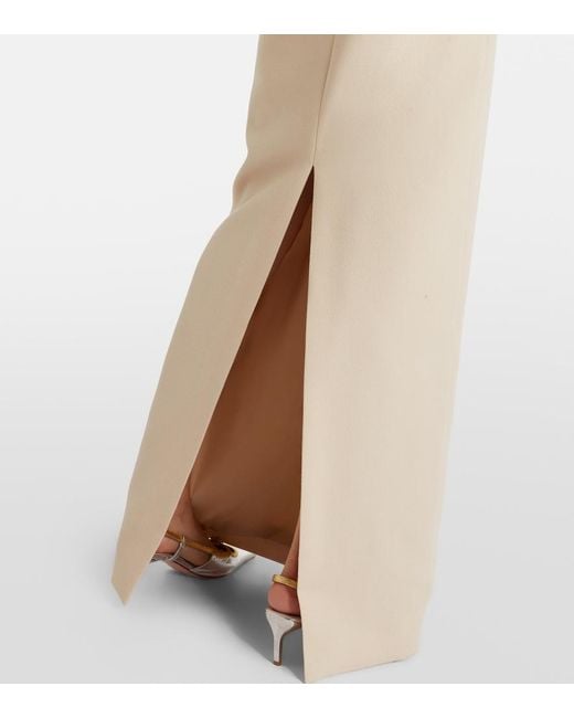 Emilia Wickstead Natural Nosrat Wool Crepe Bustier Dress