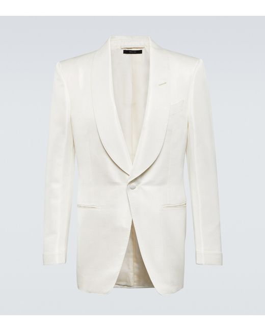 Tom Ford White Shelton Silk-blend Blazer for men
