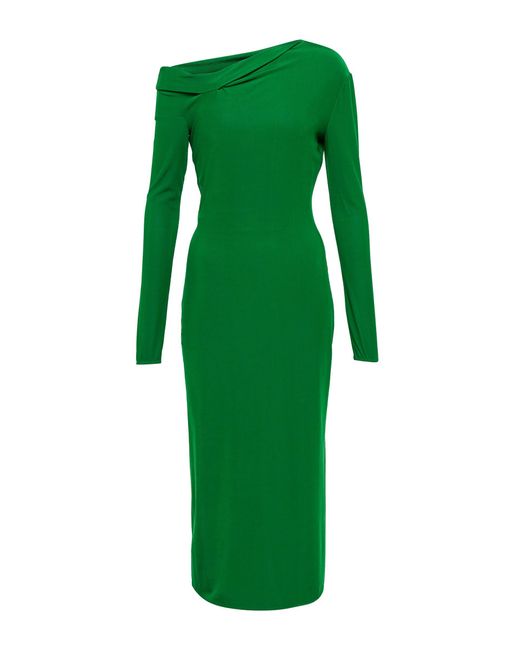Tom Ford Long-sleeved Jersey Midi Dress in Emerald Green (Green) | Lyst