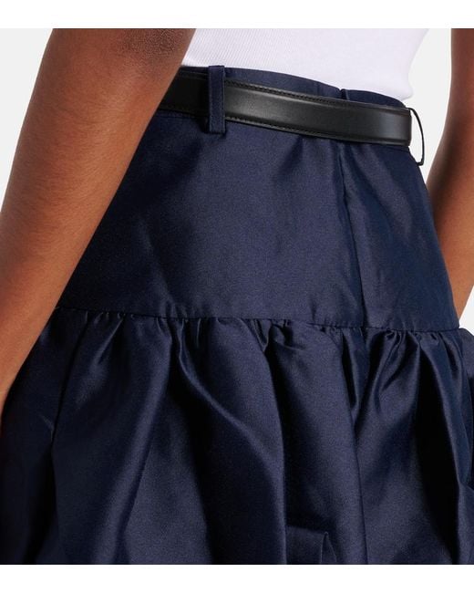 Self-Portrait Blue Belted Taffeta Miniskirt