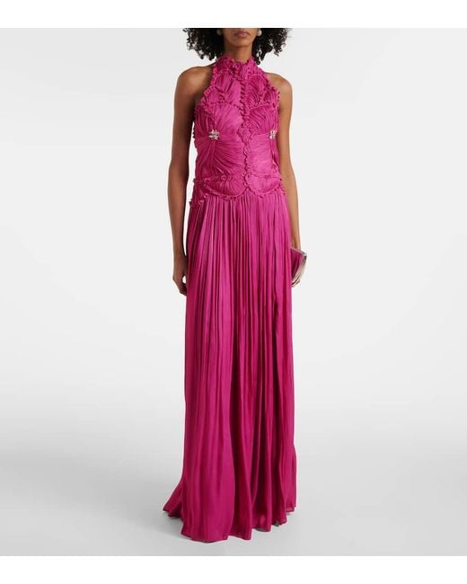 Costarellos Pink Attina Halterneck Gown