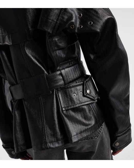Maison Margiela Black Herringbone Cotton Jacket