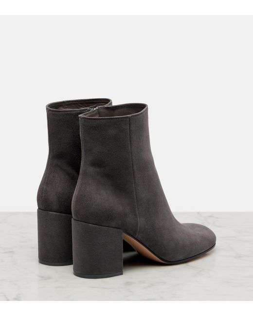 Gianvito Rossi Black Ankle Boots Joelle 70 Aus Veloursleder