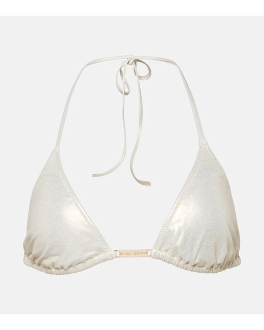 Melissa Odabash White Andorra Triangle Metallic Bikini Top