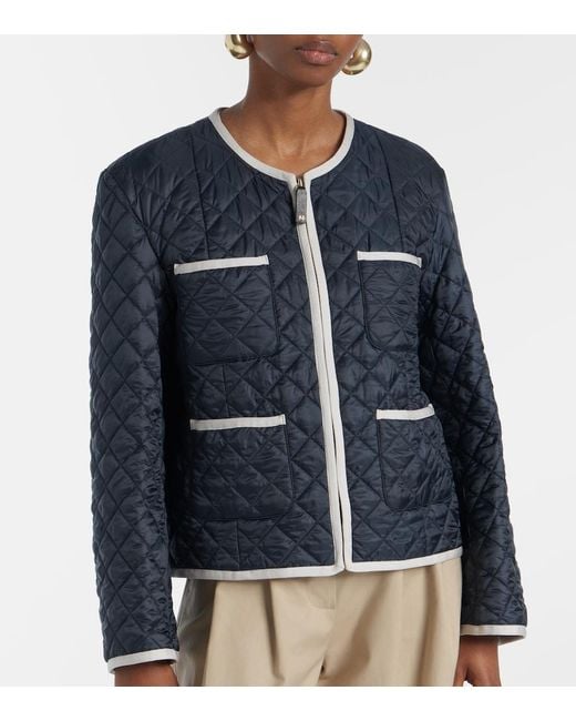 Max Mara Blue Celeste Quilted Jacket