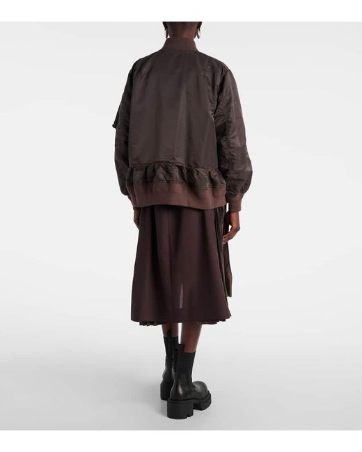 Sacai Brown Twill Bomber Jacket