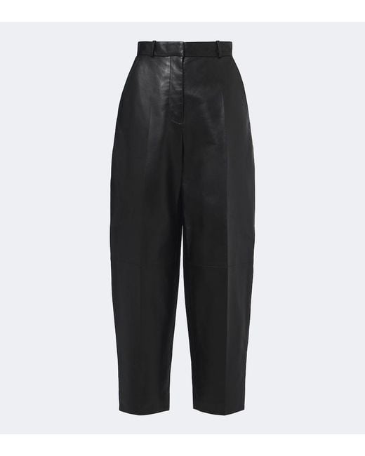 Altuzarra Black Bix Leather Tapered Pants