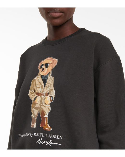 Polo Ralph Lauren Safari Polo Bear Cotton Sweatshirt in Black | Lyst
