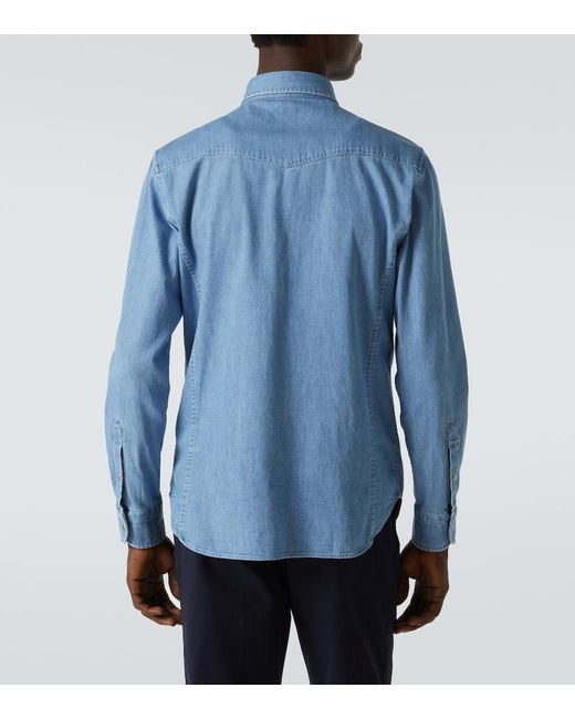 Tom Ford Blue Western Denim Shirt for men
