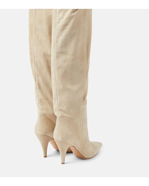 Khaite Natural River Suede Knee-high Boots