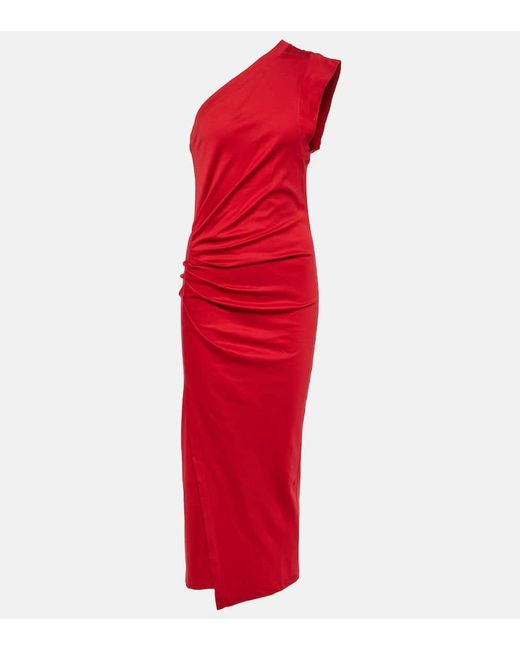 Vestido midi Maude de algodon fruncido Isabel Marant de color Red