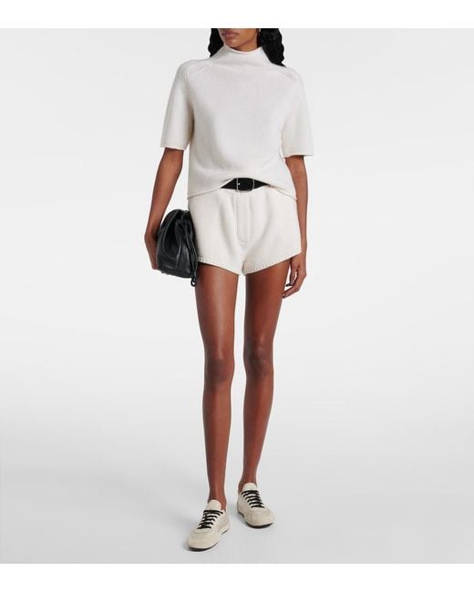 Lisa Yang White Fride Knitted Cashmere Top