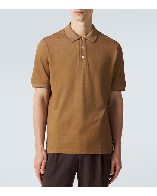 Canali Brown Cotton Polo Shirt for men