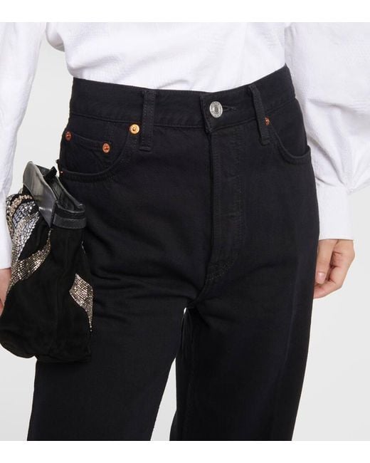 Re/done Blue High-Rise Wide-Leg Jeans '70S Ultra