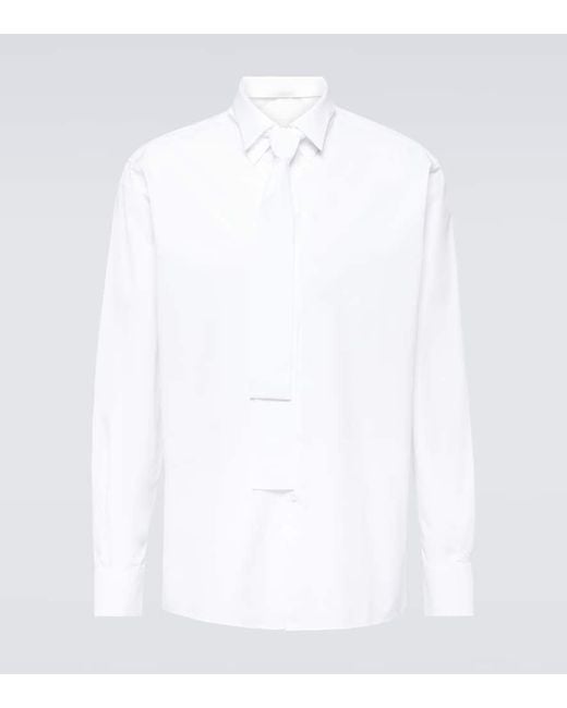 Camicia in cotone di Prada in White da Uomo