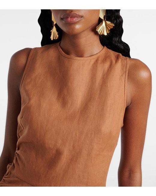 Sir Brown D'Orsay Linen Minidress