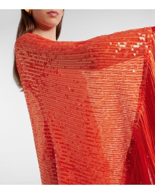 Vestido Largo Spritz Disco Con Lentejuelas ‎Taller Marmo de color Red