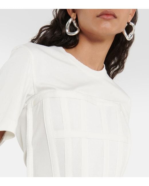 Dion Lee White Corset Cotton Jersey T-Shirt