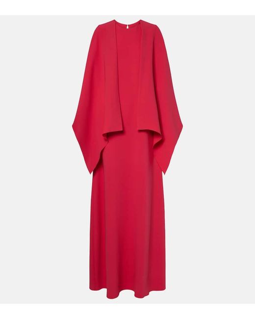 Robe Longue En Soie Melangee Oscar de la Renta en coloris Red
