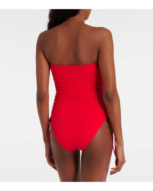 Melissa Odabash Red Sydney Strapless Swimsuit