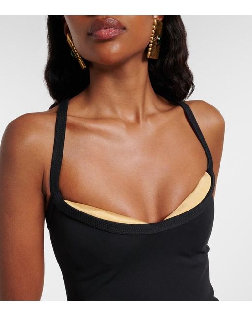 Versace Black Jersey Bustier Gown