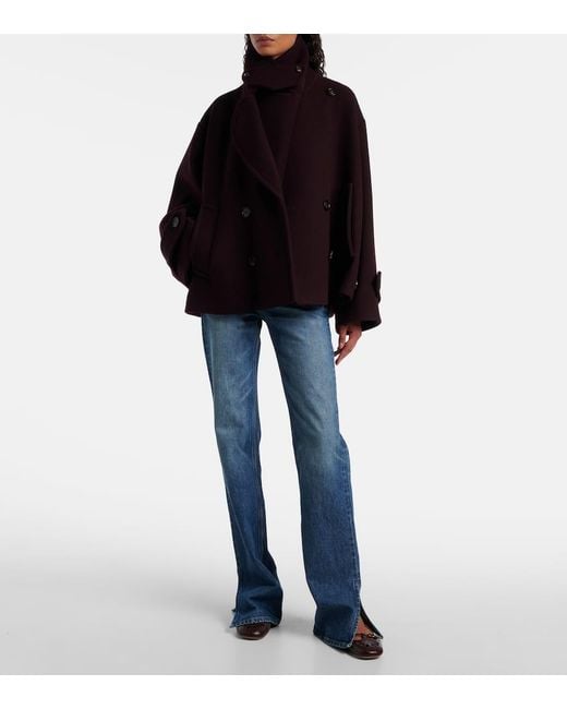 Abrigo Cruzado En Mezcla De Lana Chloé de color Purple