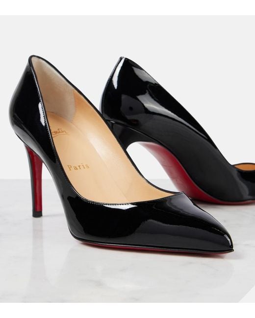 Christian Louboutin Brown Pigalle 85 Patent-Leather Courts