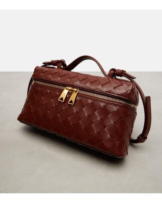 Bottega Veneta Brown Bang Bang Intrecciato Leather Vanity Bag
