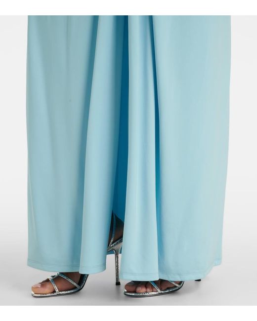Jonathan Simkhai Blue Emma Gathered Bustier Gown